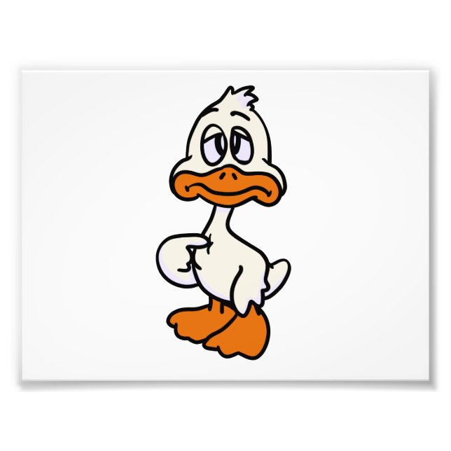 Guilty duck cartoon | choose background colour photo print (Front)