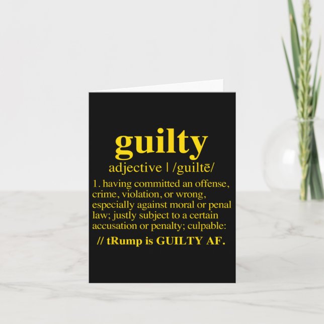 Guilty - Guilty Definition (yellow)  Card (Front)