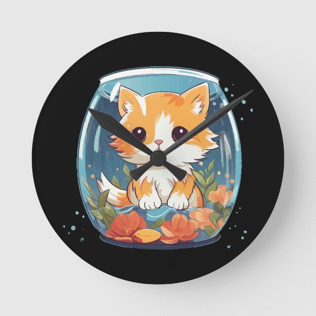Guilty Kitty Round Clock (Front)