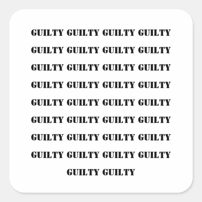 GUILTY ON 34 COUNTS SQUARE STICKER (Front)