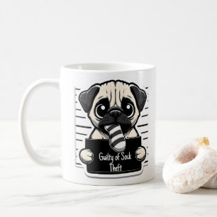 Guilty Paws Mug Shot - Pug - Coffee Mug