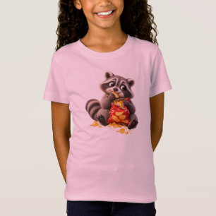 Guilty Racoon Eating Chips – Cute Funny Racoon T-Shirt