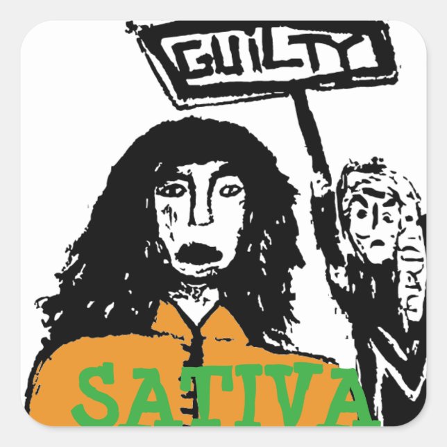 GUILTY SATIVA SQUARE STICKER (Front)