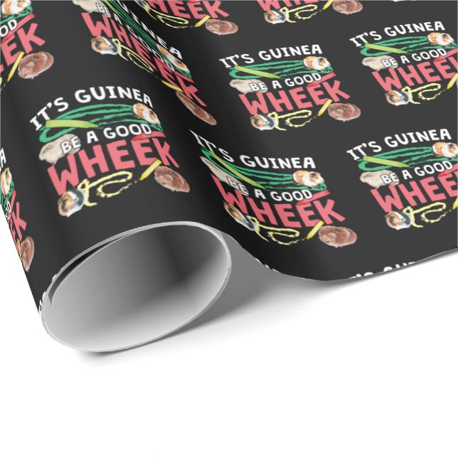 Guinea Be a Good Wheek -Guinea Pig Pun Wrapping Paper (Roll Corner)