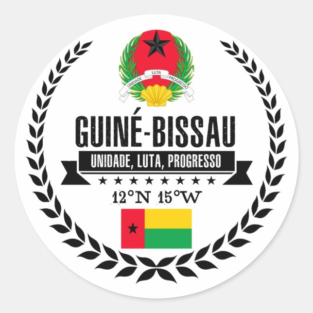 Guinea-Bissau Classic Round Sticker (Front)