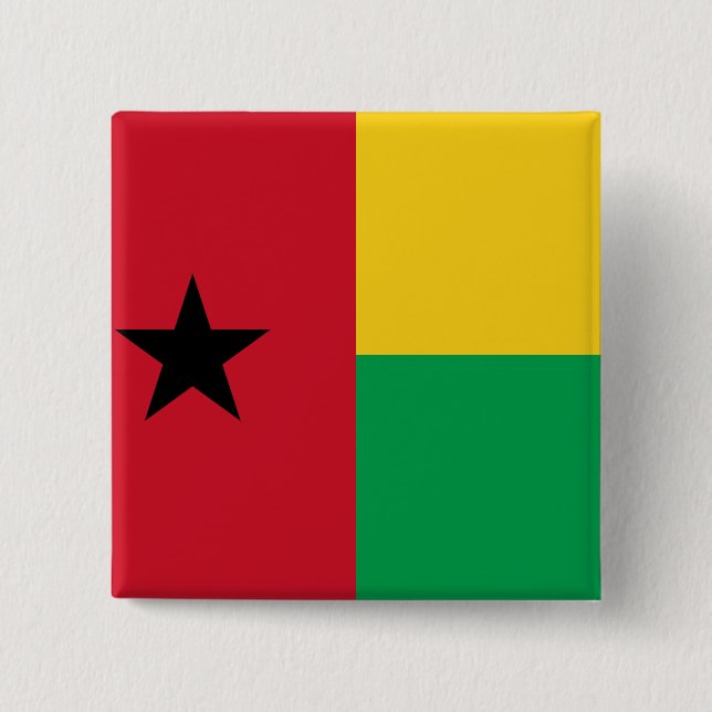 Guinea-Bissau Flag 15 Cm Square Badge (Front)