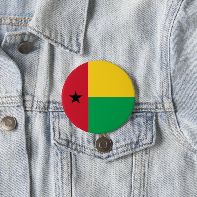 Guinea-Bissau flag 7.5 Cm Round Badge (In Situ)