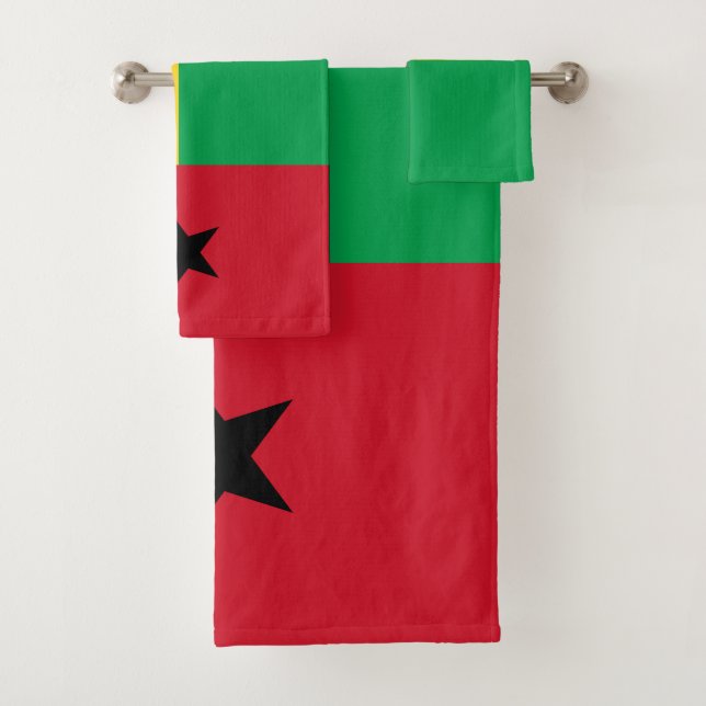 Guinea Bissau Flag Bath Towel Set (Insitu)