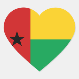 Guinea-Bissau Flag Heart Sticker