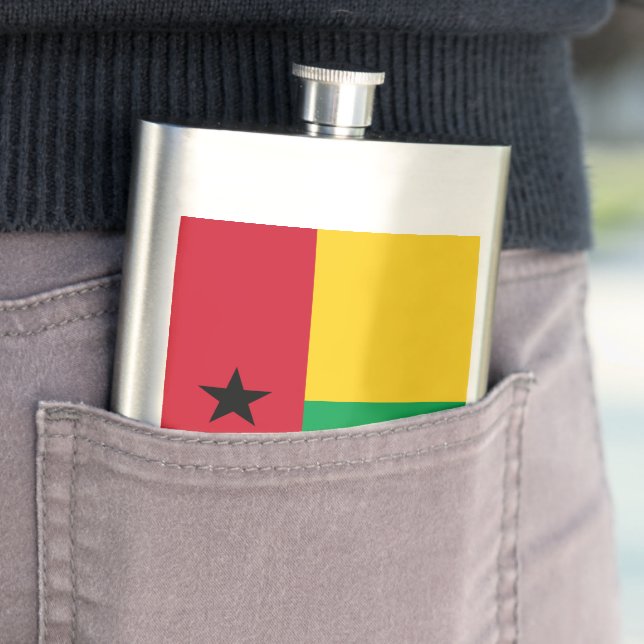 Guinea-Bissau flag Hip Flask (In Situ)