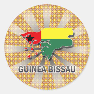 Guinea Bissau Flag Map 2.0 Classic Round Sticker
