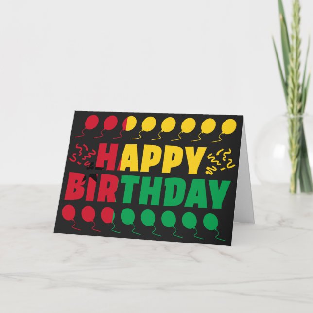 Guinea-Bissau Flag Patriotic Birthday Card (Front)