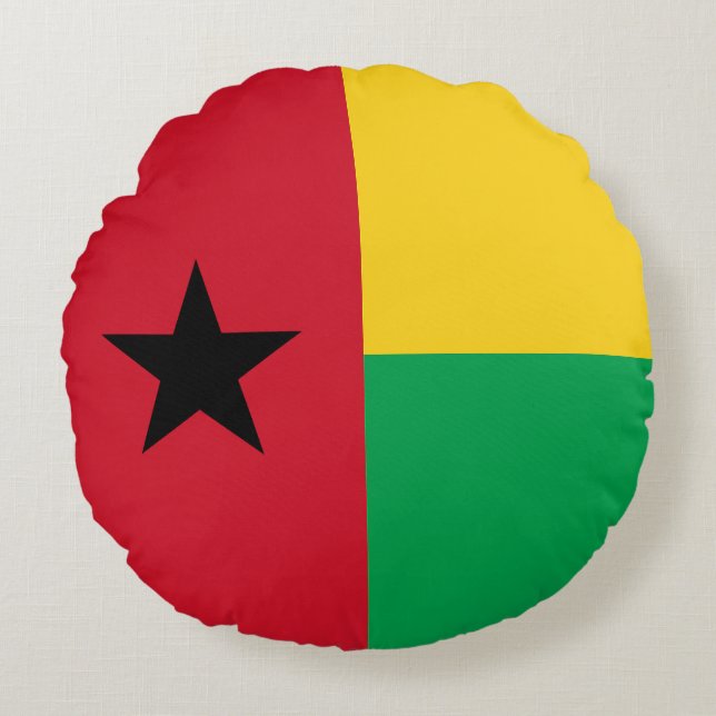 Guinea Bissau Flag Round Cushion (Front)