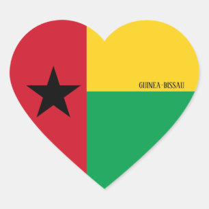 Guinea-Bissau Flag Splendid Patriotic Heart Sticker
