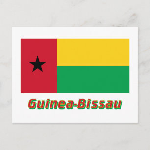 Guinea-Bissau Flag with Name Postcard