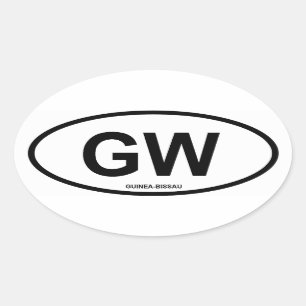 Guinea-Bissau "GW" Oval Sticker