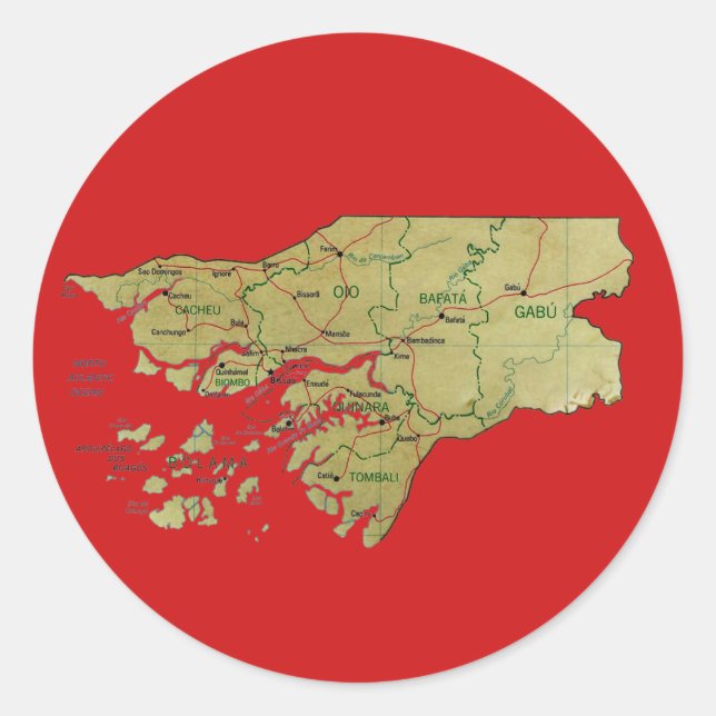 Guinea-Bissau Map Sticker (Front)