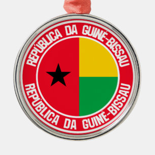 Guinea-Bissau Round Emblem Metal Tree Decoration
