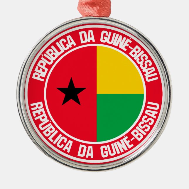 Guinea-Bissau Round Emblem Metal Tree Decoration (Front)