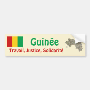 Guinea-Conakry Flag + Map Bumper Sticker