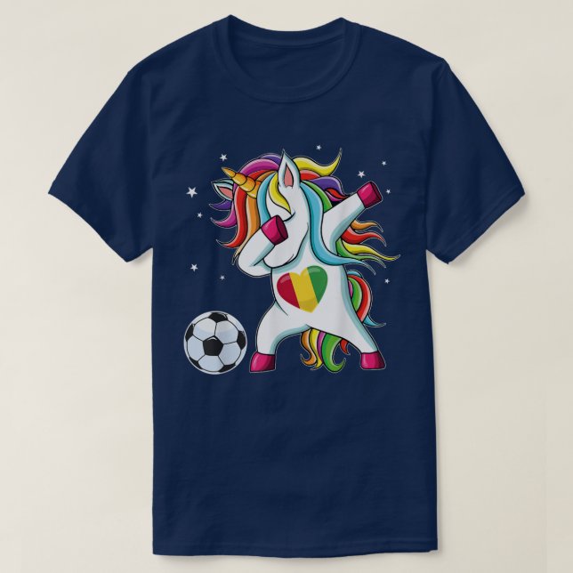 Guinea Dabbing Soccer Unicorn Guyanese Fan  T-Shirt (Design Front)