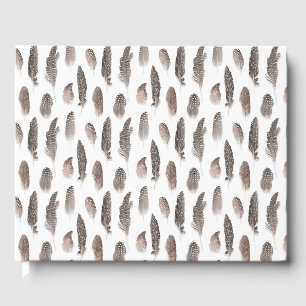 Guinea Farm Bird Feather Pattern Guest Book