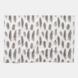 Guinea Farm Bird Feather Pattern Tea Towel