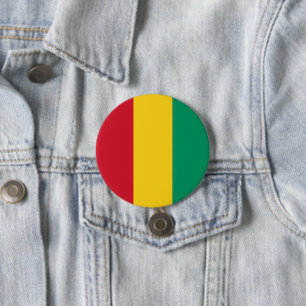 Guinea flag 7.5 cm round badge