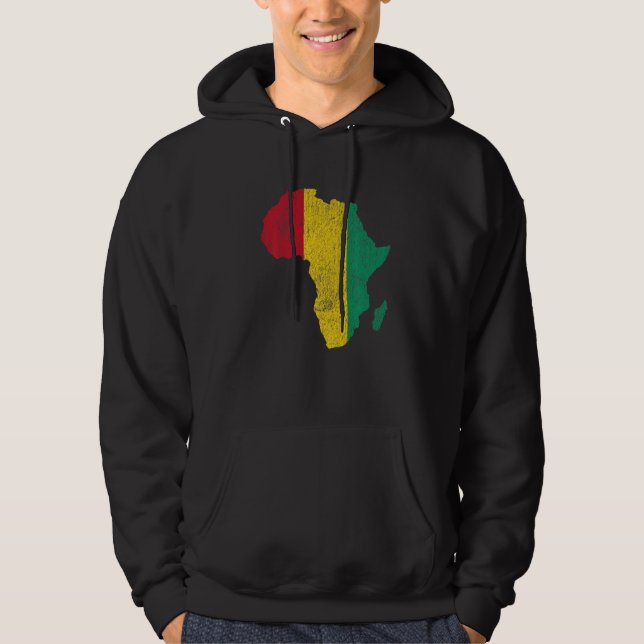 Guinea Flag Africa Continent Silhouette Gift for G Hoodie (Front)