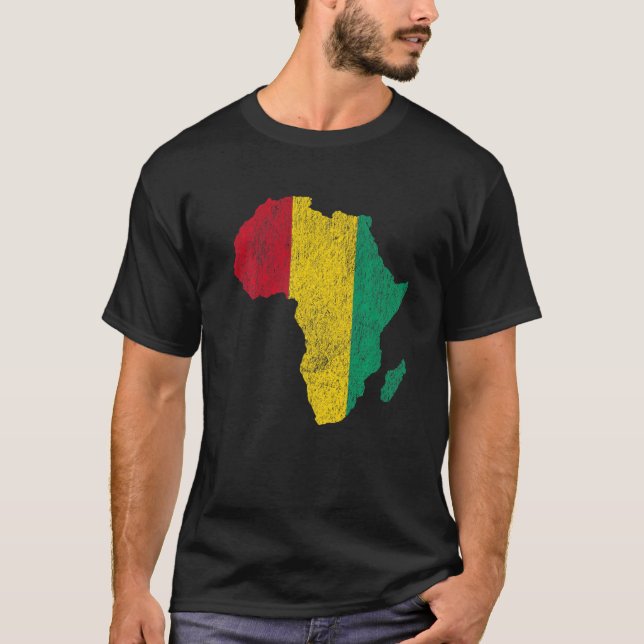 Guinea Flag Africa Continent Silhouette Gift for G T-Shirt (Front)