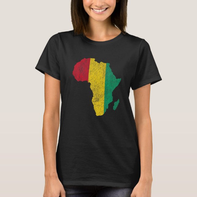 Guinea Flag Africa Continent Silhouette Gift for G T-Shirt (Front)