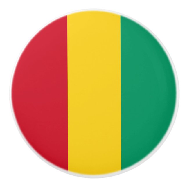Guinea Flag Ceramic Knob (Front)