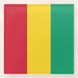 Guinea Flag Glass Coaster