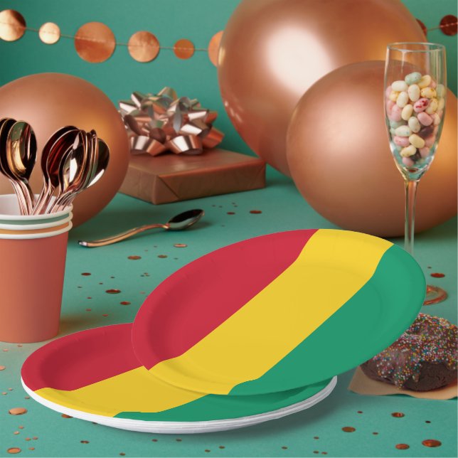 Guinea flag paper plate (Multi)