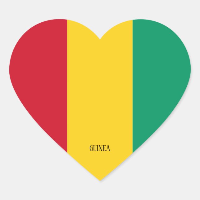 Guinea Flag Splendid Patriotic Heart Sticker (Front)