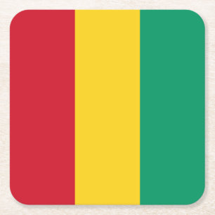 Guinea Flag Square Paper Coaster