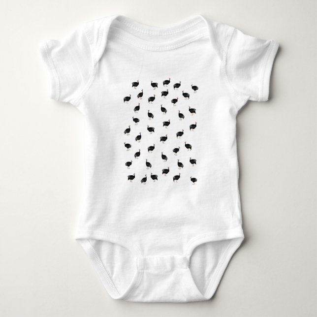 Guinea fowl baby bodysuit (Front)