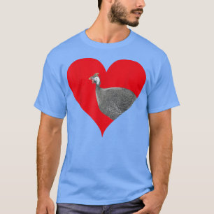 Guinea Fowl Bird Lover Heart Shape Guinea Fowl Val T-Shirt