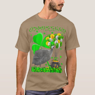 Guinea Fowl Bird Lover Shamrock Guinea Fowl St Pat T-Shirt
