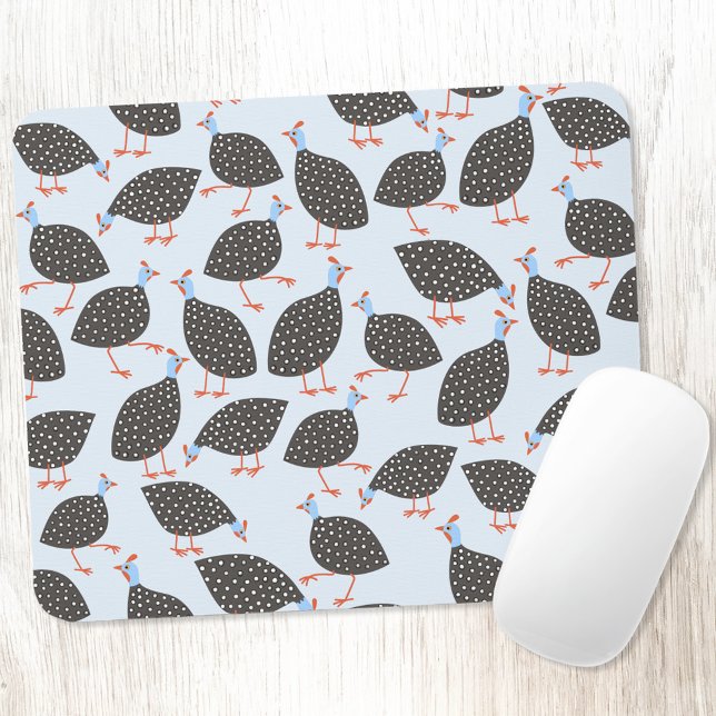 Guinea Fowl Bird Pattern Mouse Mat (Guineafowl bird fun art mousemat)