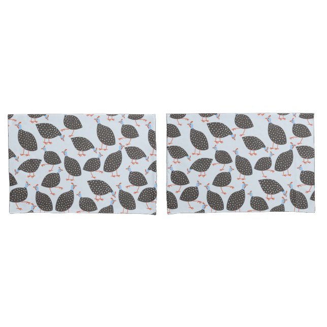 Guinea Fowl Bird Pattern Pillowcase (Front-Set)