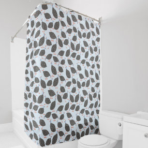 Guinea Fowl Bird Pattern Shower Curtain