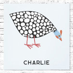 Guinea Fowl Bird Personalised Canvas Print<br><div class="desc">A cute and quirky Guinea hen for farmers,  bird lovers and anyone else!  Original art by Nic Squirrell. Change the name or text to personalise, </div>