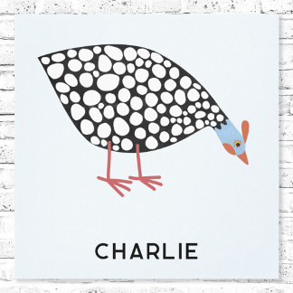 Guinea Fowl Bird Personalised Canvas Print