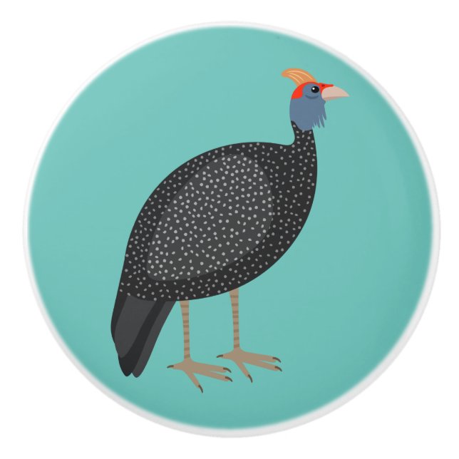Guinea Fowl Ceramic Knob (Front)