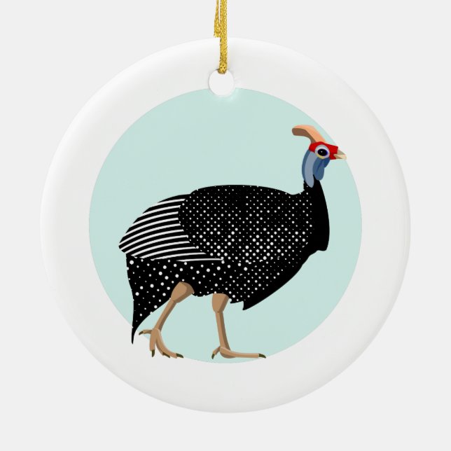 Guinea fowl ceramic tree decoration (Back)