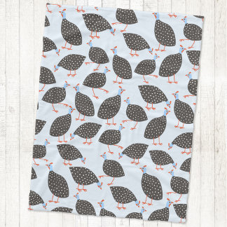 Guinea Fowl Fun Bird Pattern Fleece Blanket