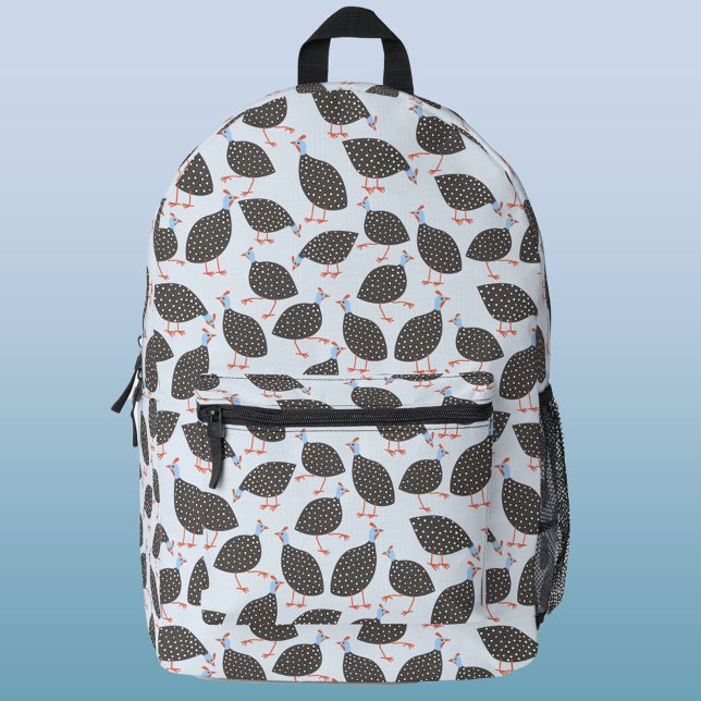 Guinea Fowl Fun Printed Backpack (Guineafowl pattern fun bird backpack)