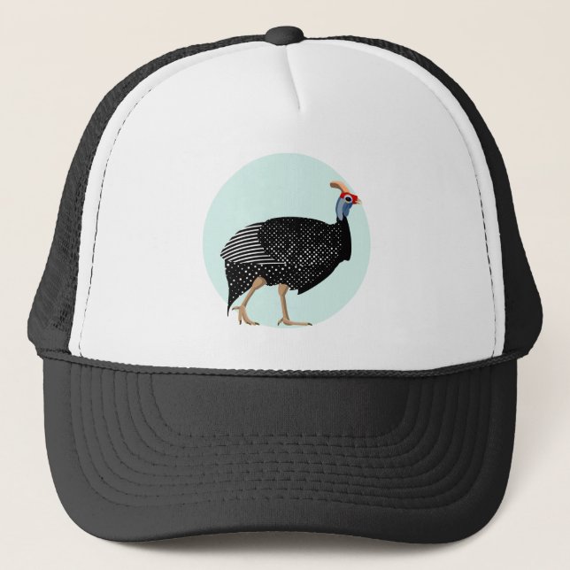 Guinea fowl illustration trucker hat (Front)