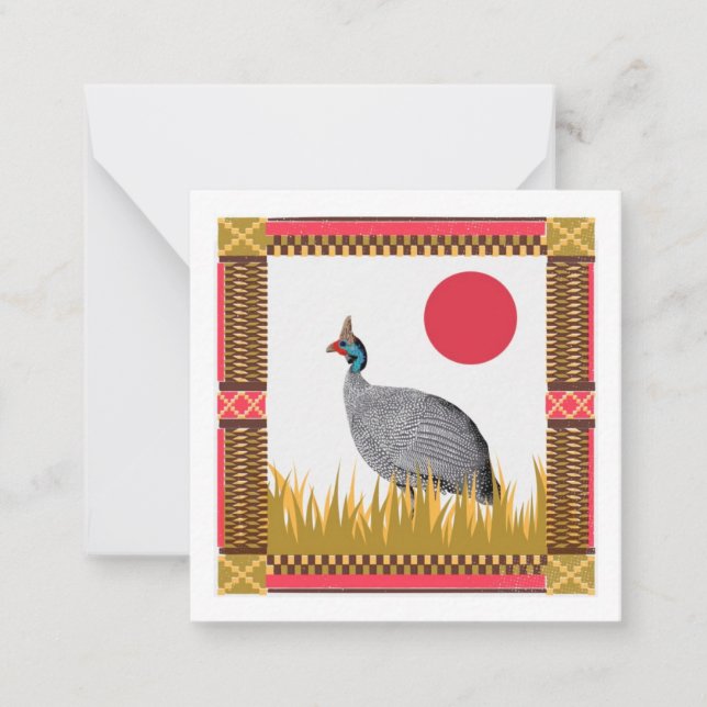 Guinea fowl Postcard Style Notecard (Front)